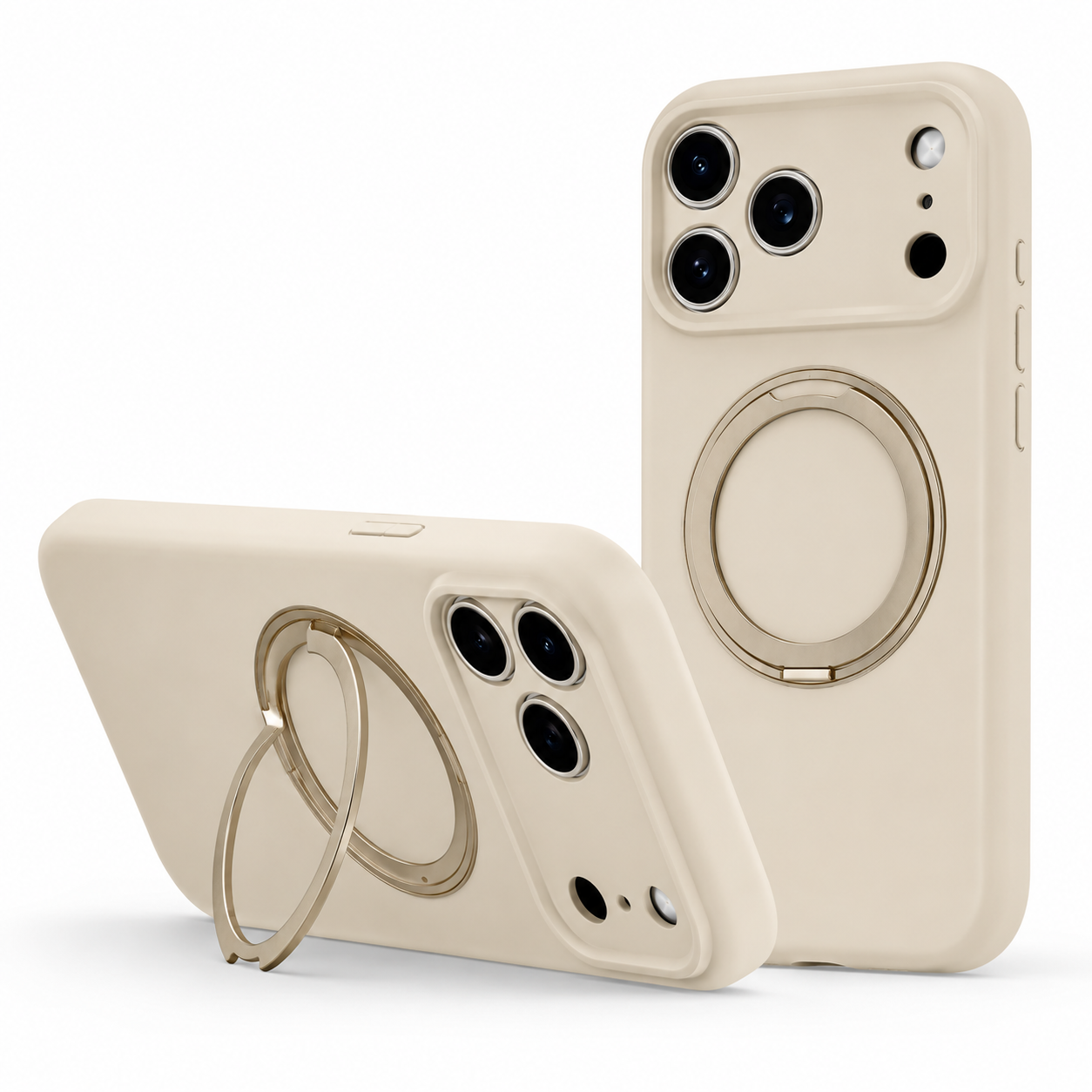 Silicone Ring Holder Case, Magnetic iPhone 17 Pro Max Case, Protective Smartphone Cover