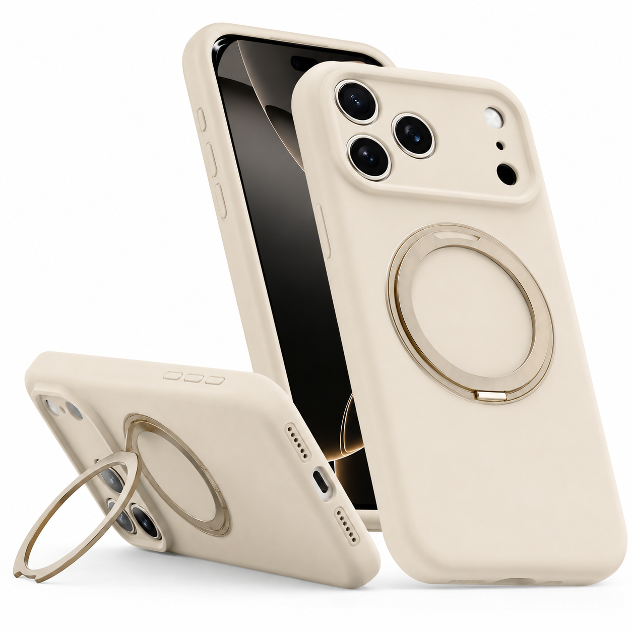 White MagSafe Phone Cover, iPhone 17 Pro Max Protective Case, Shockproof Mobile Cover