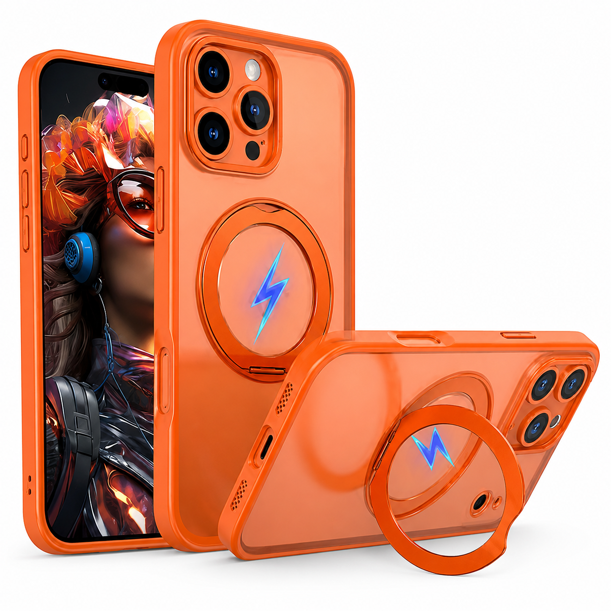 Premium Orange MagSafe Protective Phone Cover for Apple iPhone 17 Pro