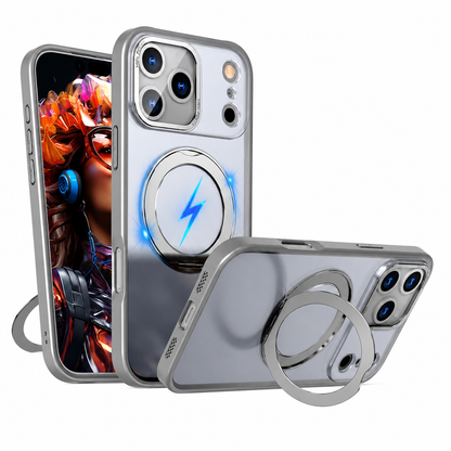 Grey MagSafe Tilt Ring Stand Case Apple iPhone 17 Pro Max Shockproof Phone Case