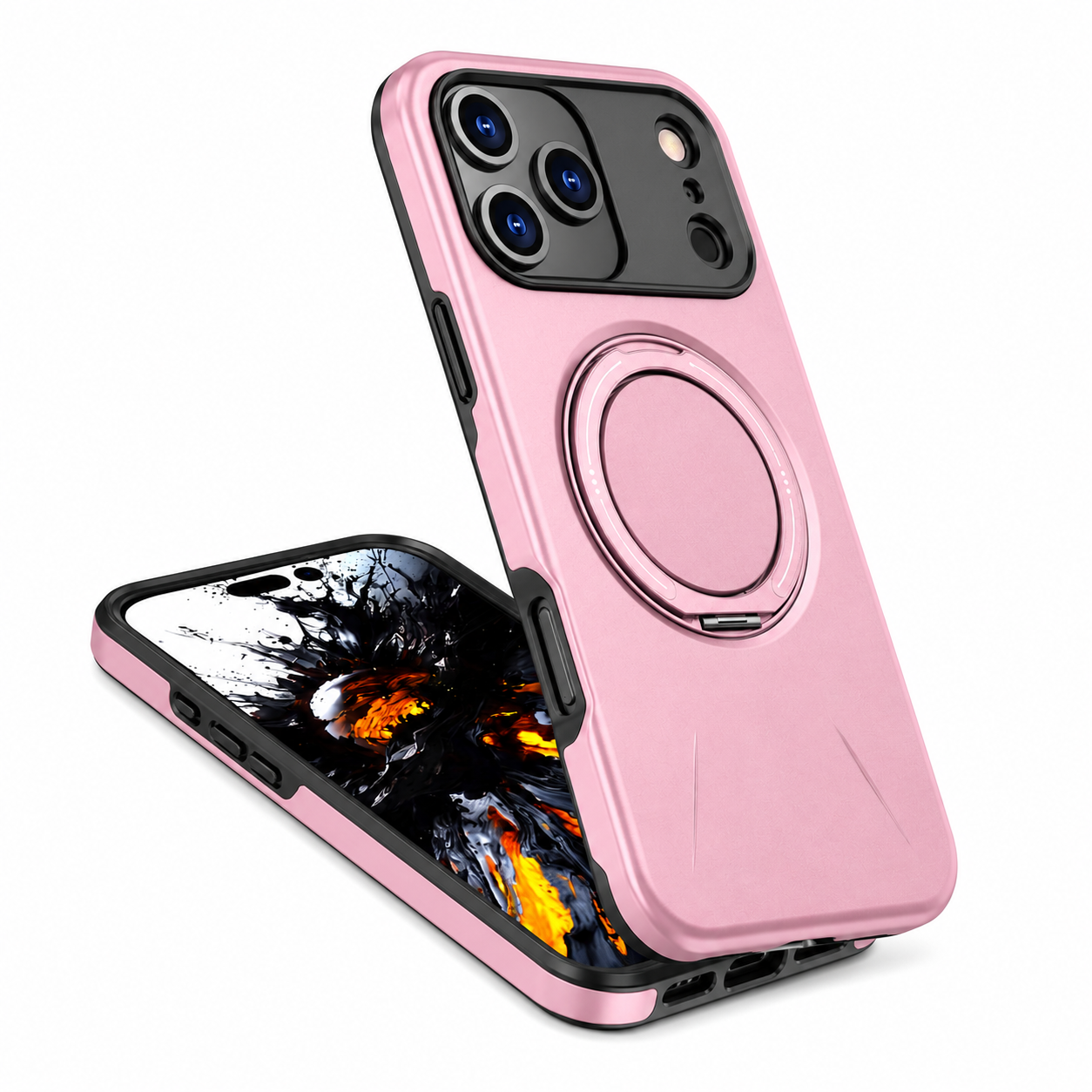 Pink Protective Smartphone Case, MagSafe Compatible Cover, Rugged Phone Case
