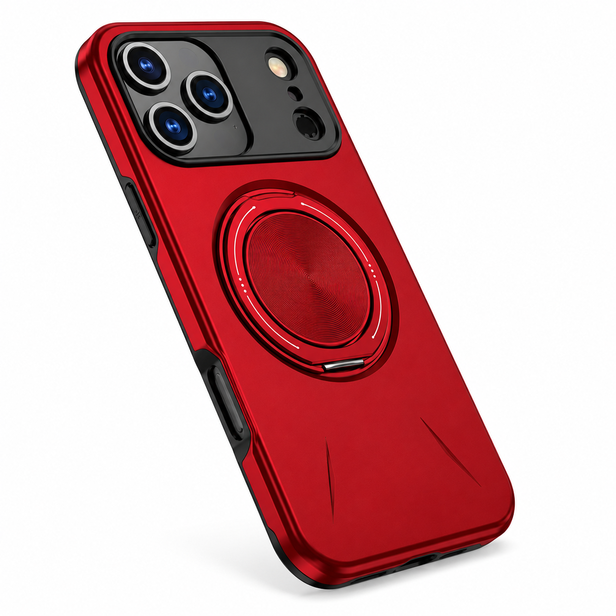 Apple iPhone 17 Pro Max Red Case, MagSafe Compatible Phone Cover, Ring Stand Case