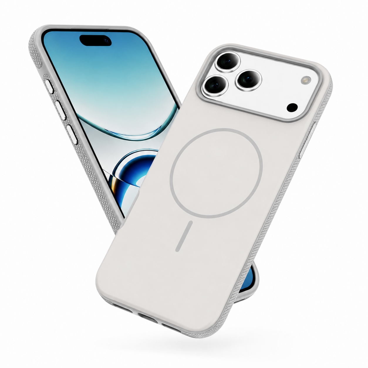 Luxury White iPhone Case, Scratch Resistant Mobile Cover, Magnetic Phone Case