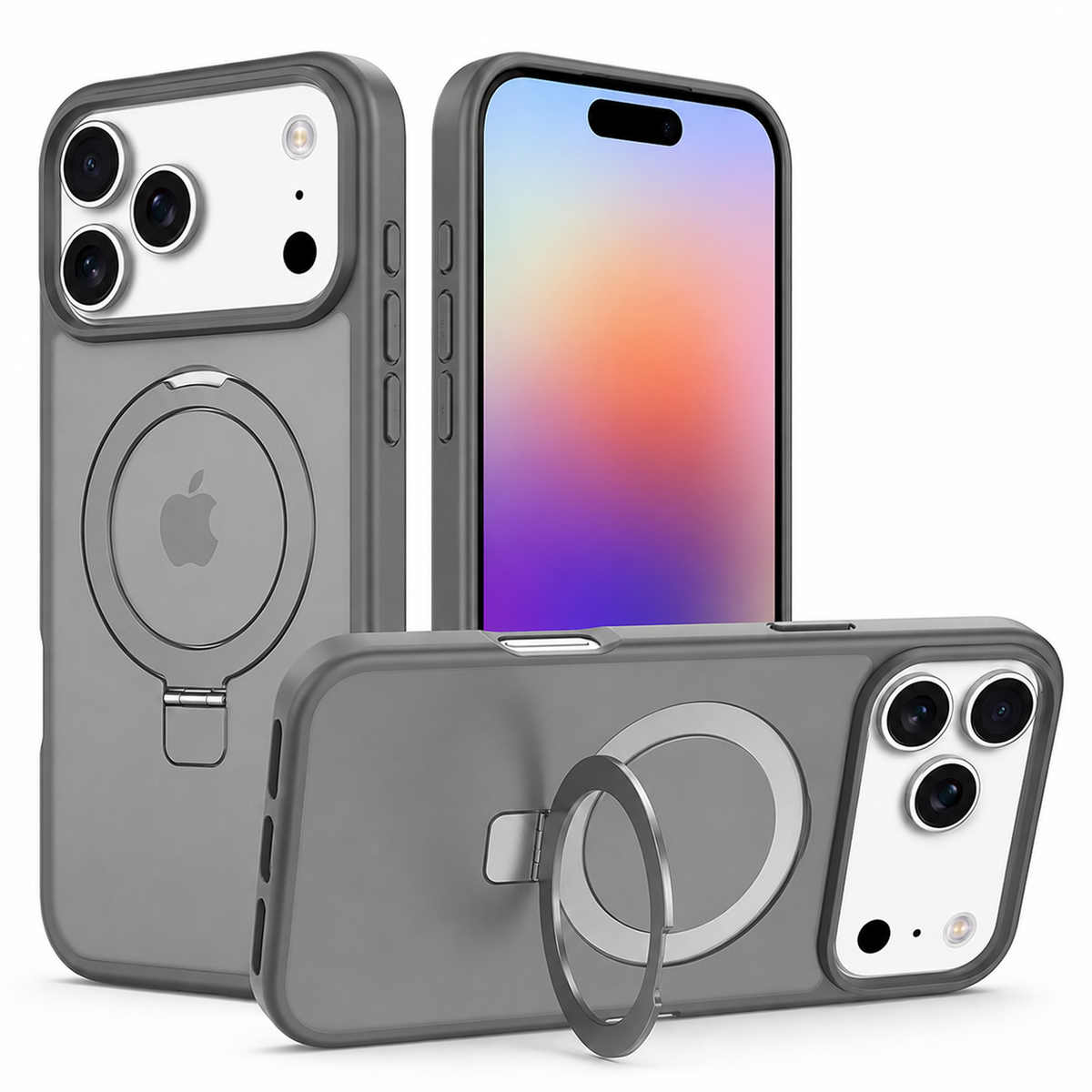 Grey MagSafe iPhone 18 Pro Max Case Shockproof Protective Phone Cover