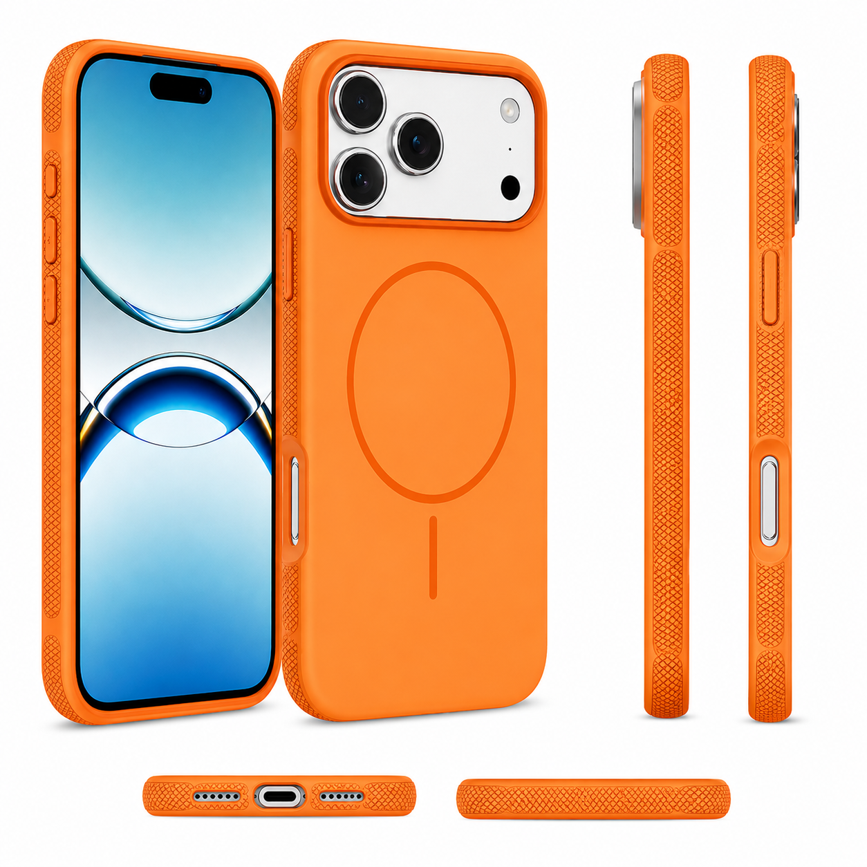 Durable iPhone 17 Pro Max Cover, Military Grade Protective Case, Orange Phone Case