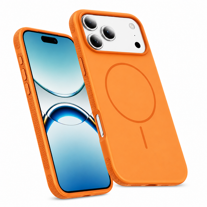 Orange Glam Phone Case, MagSafe Compatible Cover, Premium iPhone 17 Pro Max Case