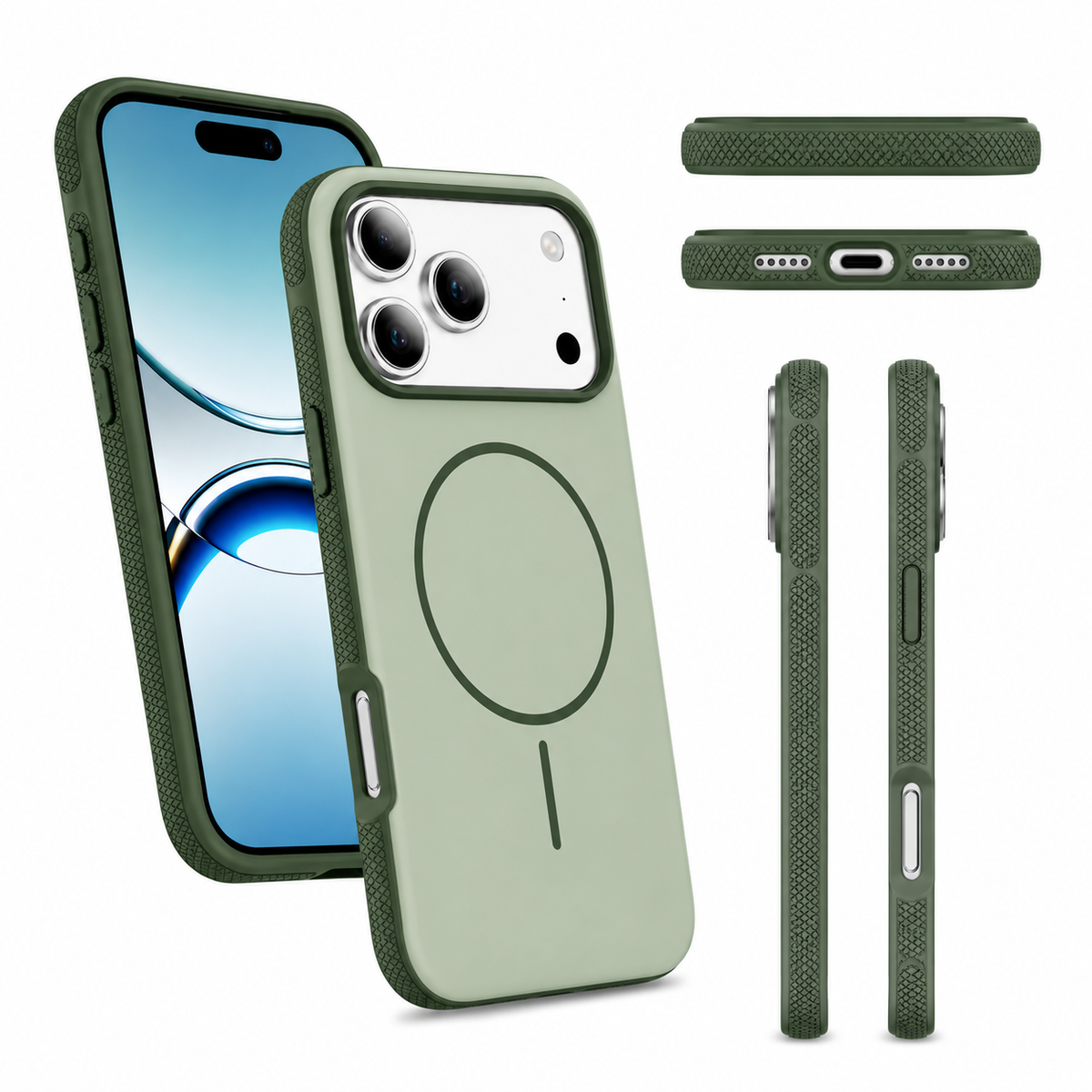 Premium Green Phone Cover, Drop Protection Case, Impact Resistant Phone Case, Designer Mobile Cover