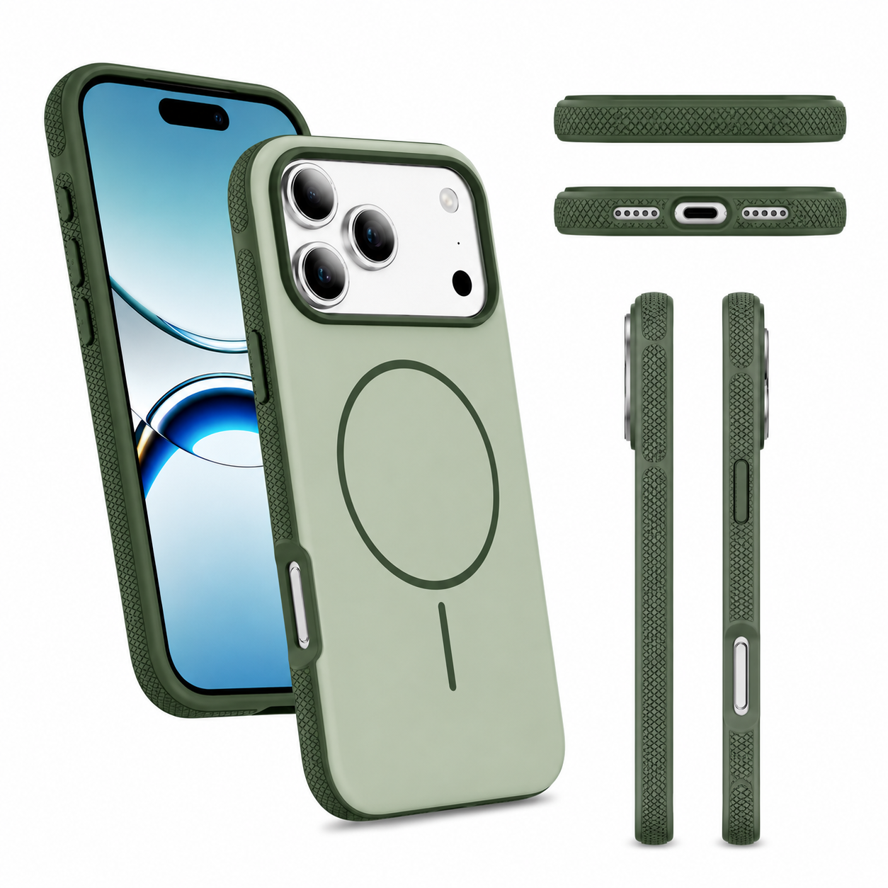 Premium Green Phone Cover, Drop Protection Case, Impact Resistant Phone Case, Designer Mobile Cover
