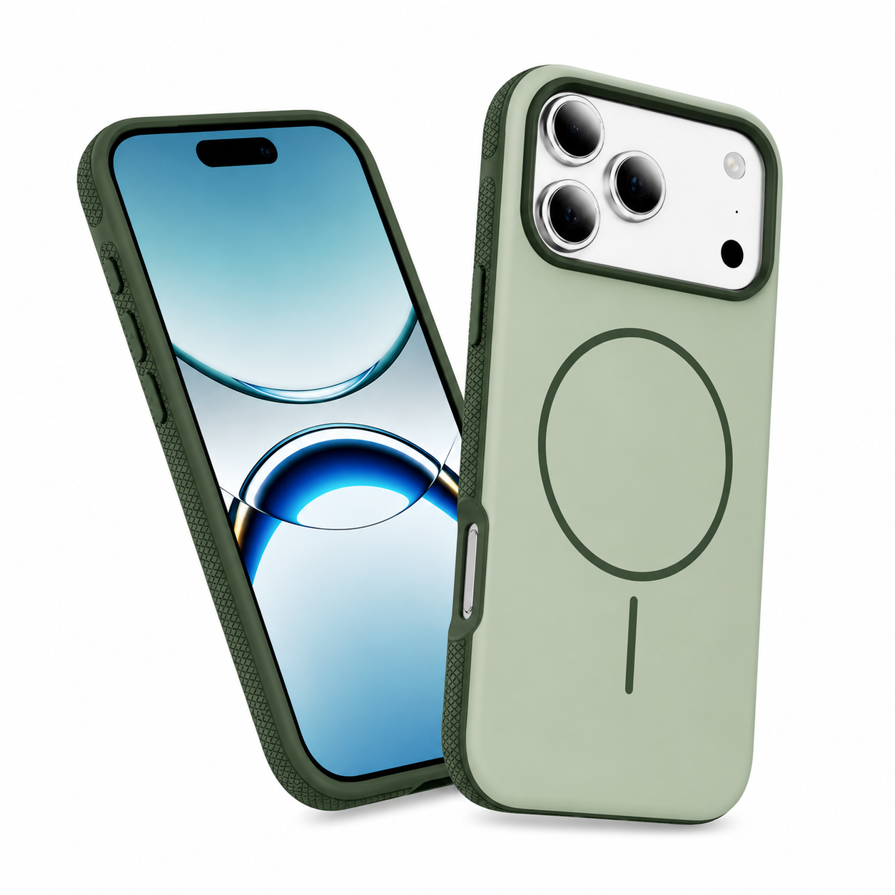 Apple iPhone 17 Pro Max Cover, Green Glam Case, Protective Smartphone Case, MagSafe Compatible Cover