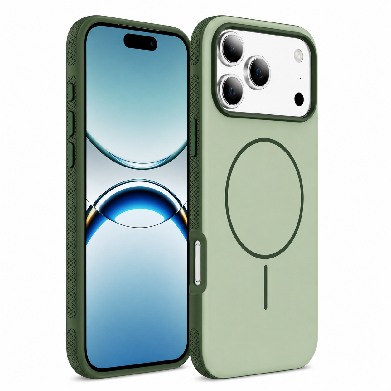 Green iPhone 17 Pro Max Case, MagSafe Phone Case, Luxury Protective Cover, Shockproof Mobile Case