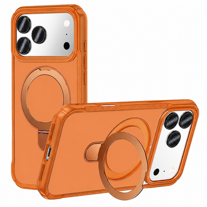 iPhone 17 Pro Max Orange MagSafe case with ring stand and camera protection