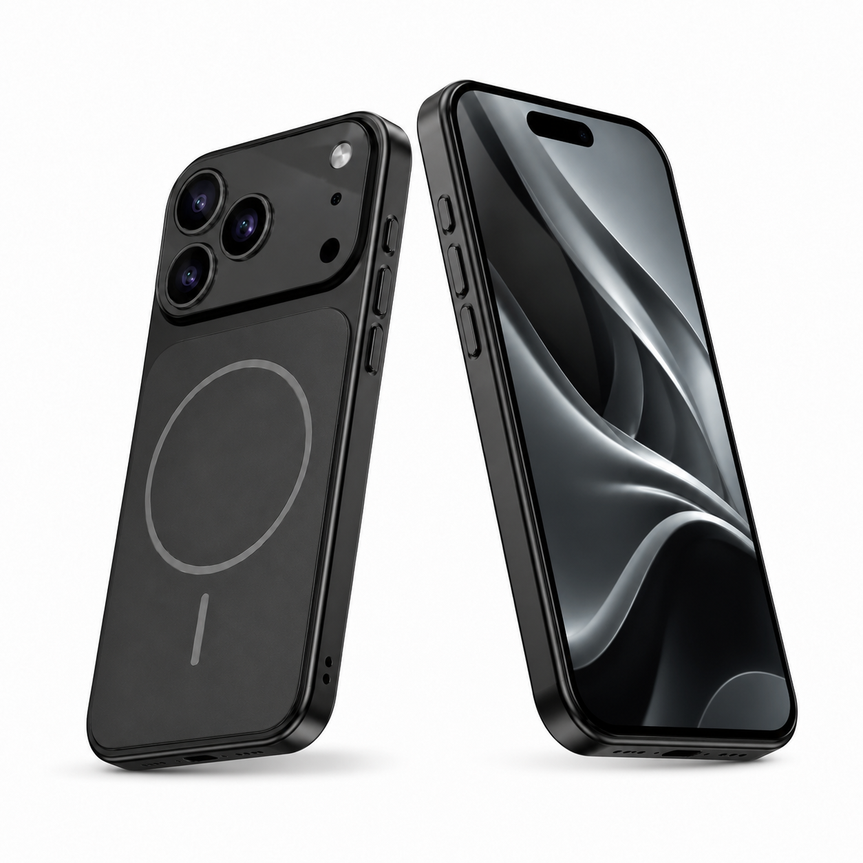 Luxury Black iPhone 17 Pro Max Case Scratch Resistant AG Glass Phone Cover Drop Protection Case