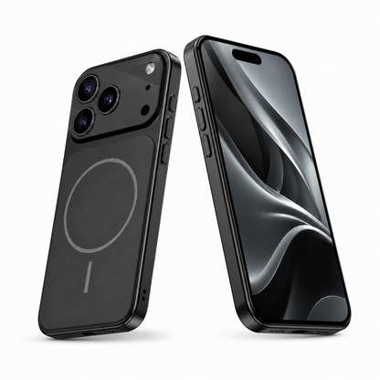 Luxury Black iPhone 17 Pro Max Case Scratch Resistant AG Glass Phone Cover Drop Protection Case