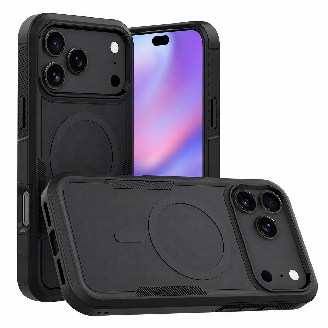 Black MagSafe iPhone 17 Pro Max Case, Protective Phone Case, Shockproof Mobile Cover