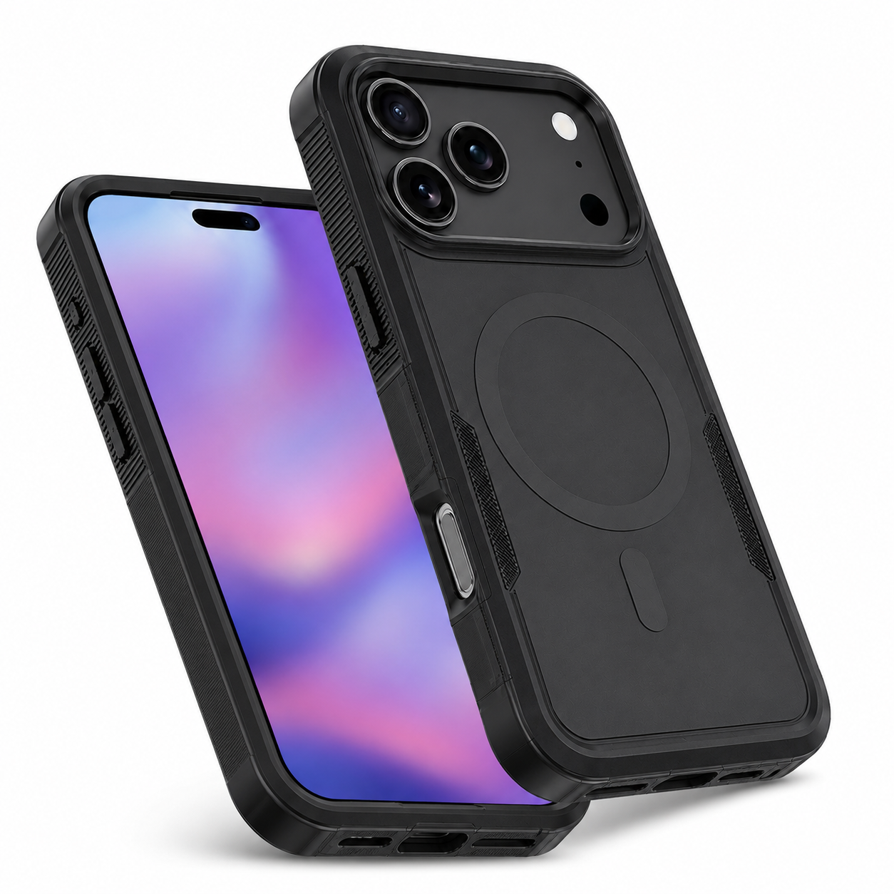 Military Grade Phone Case, Black Smartphone Case, Impact Resistant Mobile Cover