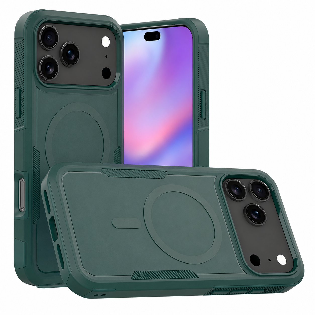 Midnight Green MagSafe Case for Apple iPhone 17 Pro Max Shockproof Phone Case with Magnetic Charging