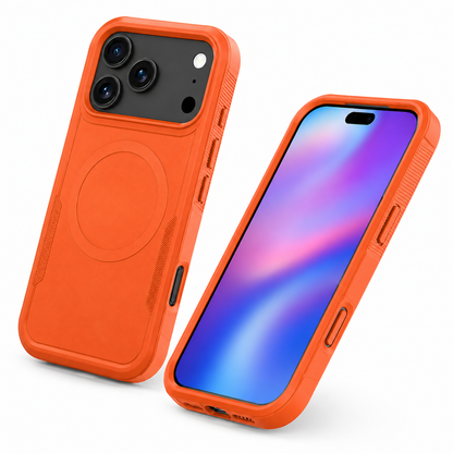 Orange Magnetic Protective Smartphone Case for Apple iPhone 17 Pro Max with Anti Scratch Design