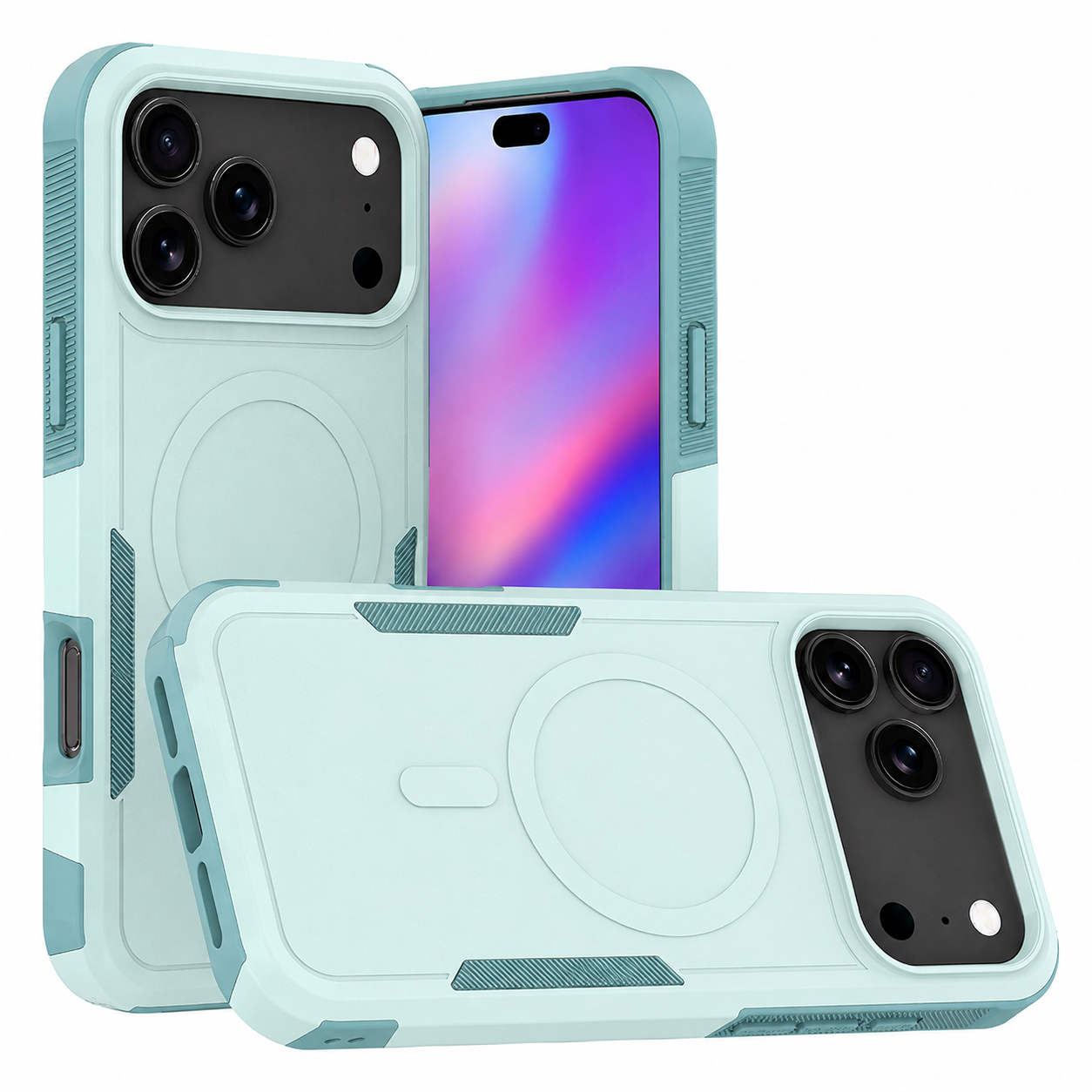 Teal MagSafe Case for Apple iPhone 17 Pro Max Shockproof Phone Case Front View
