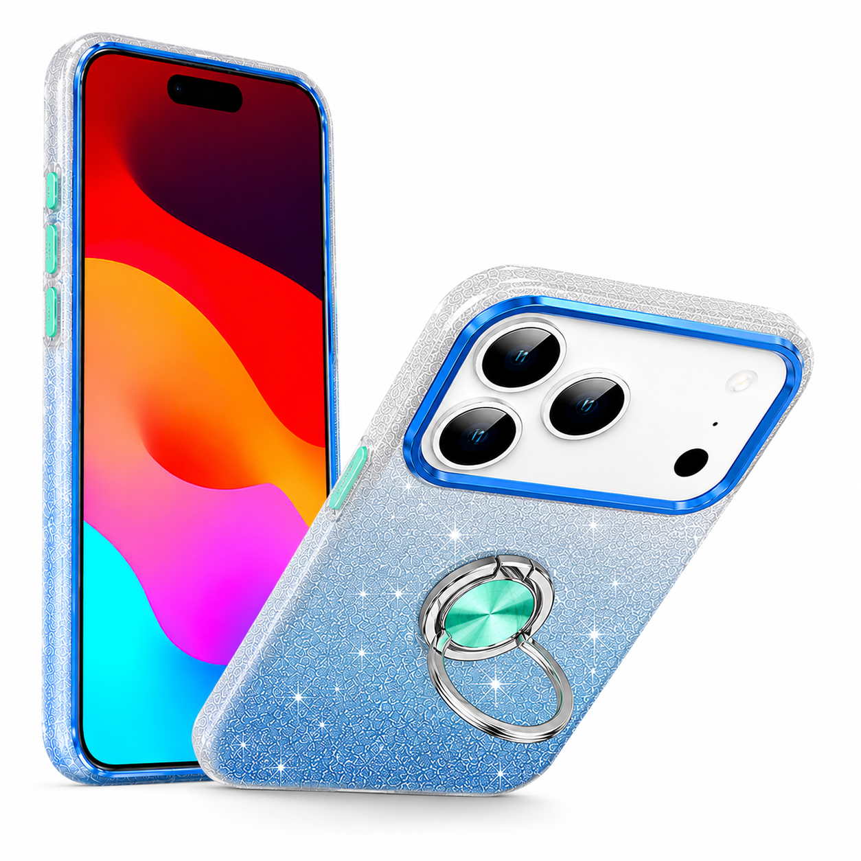 Premium Glitter Smartphone Case for Apple iPhone 17 Pro Max Ring Holder Protective Cover