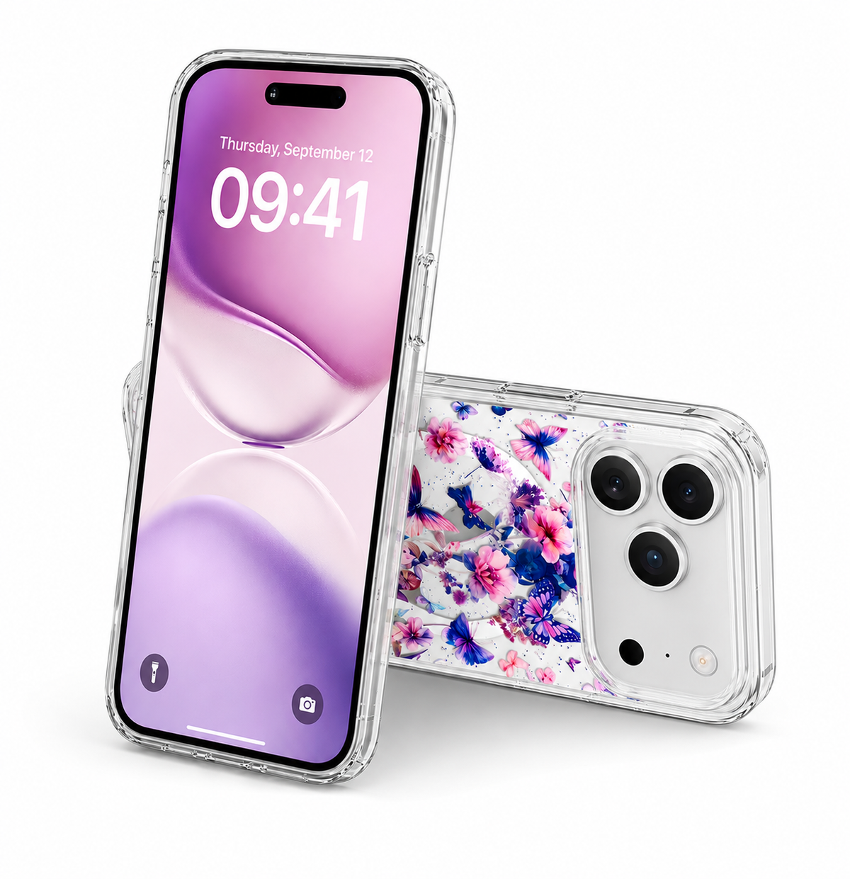 Mini Butterflies Floral MagSafe Case for Apple iPhone 17 Pro Max Pink Protective Phone Cover