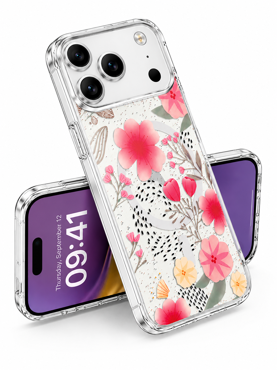 Apple iPhone 17 Pro Floral Protective Case Light Pink Designer Mobile Cover