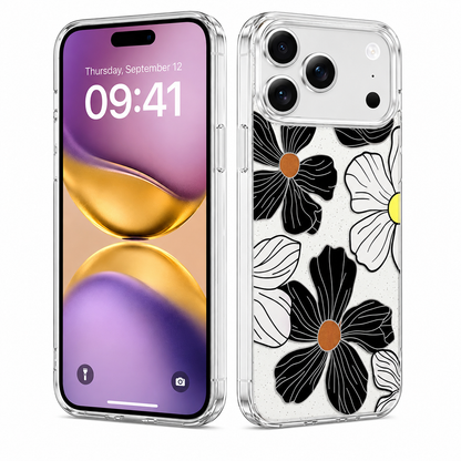 Black Floral Fusion MagSafe Case for Apple iPhone 17 Pro - Floral Phone Cover