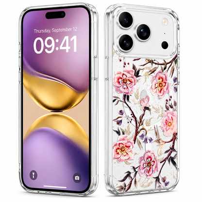 Premium Floral Protective Case Apple iPhone 17 Pro Wireless Charging Compatible Cover