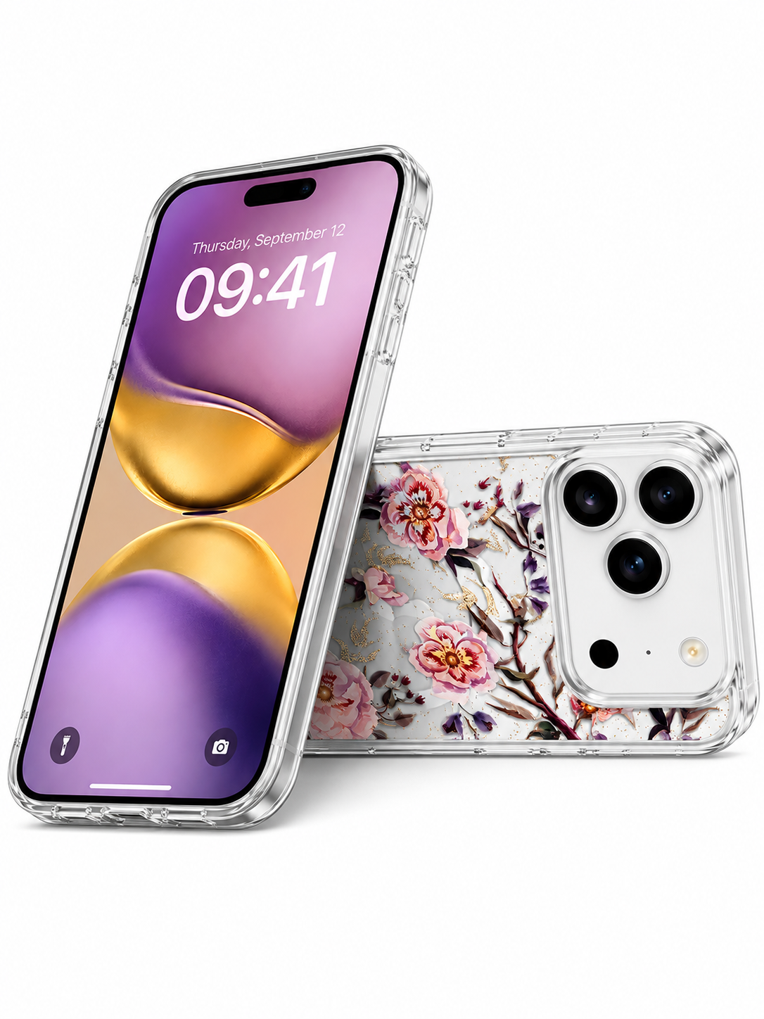 Pink Floral iPhone 17 Pro Case Designer Protective Smartphone Cover