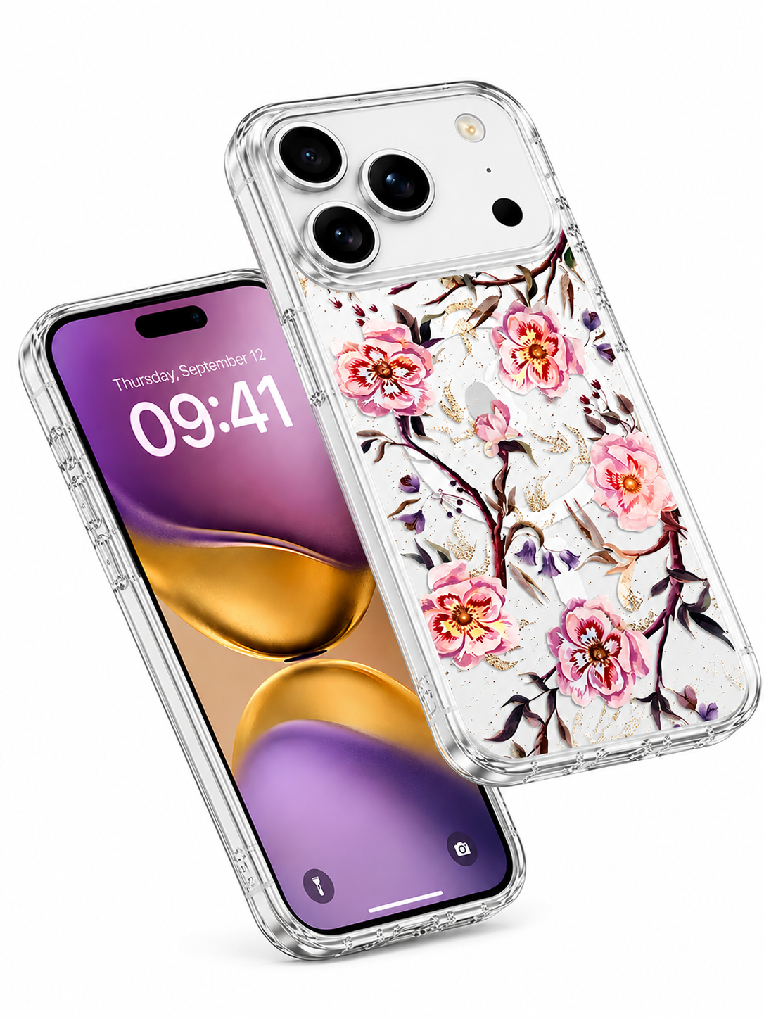 Rose Garden Floral MagSafe Case for Apple iPhone 17 Pro Pink Protective Phone Cover