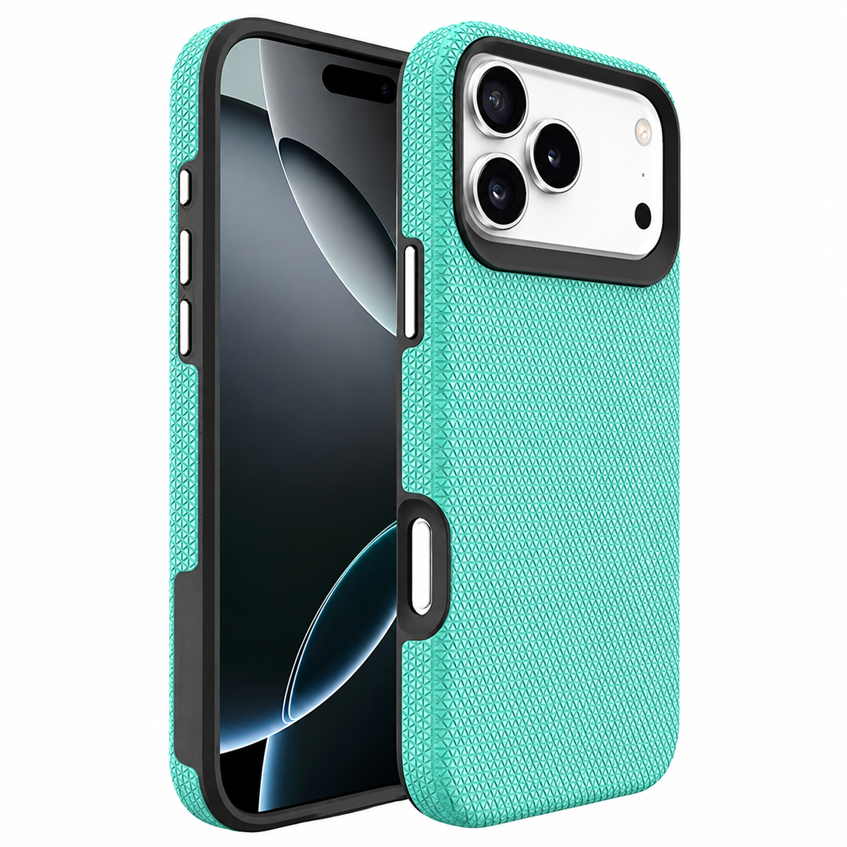 Apple iPhone 18 Pro Max Teal Triangle Protective Case Shockproof Slim Fit Cover