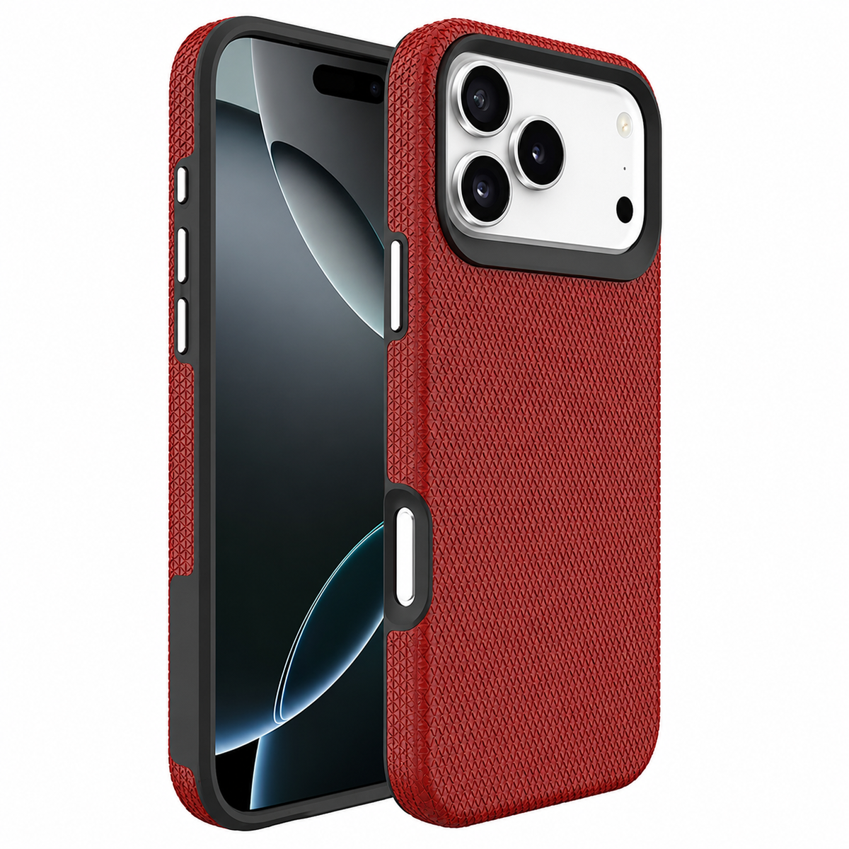 Apple iPhone 17 Pro Max Red Triangle Protective Case Shockproof Slim Fit Cover