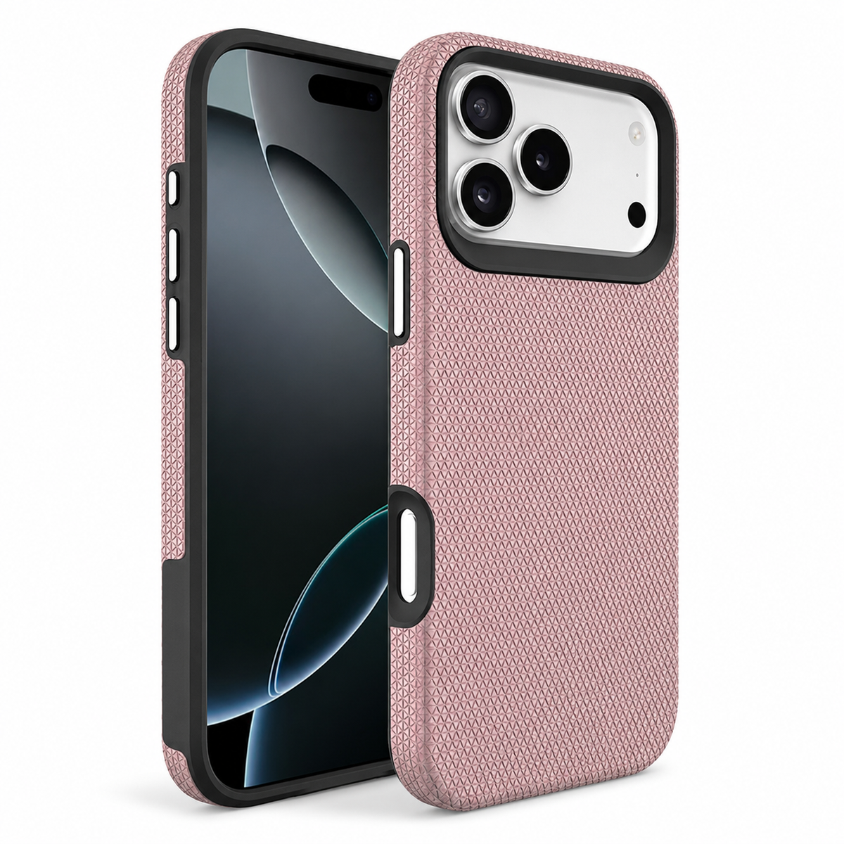 Apple iPhone 18 Pro Max Rose Gold Triangle Protective Case Shockproof Slim Fit Cover