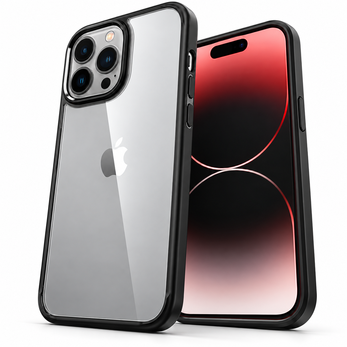 Clear Transparent Armor for Apple iPhone 14 Pro Max – Black - close-up design view