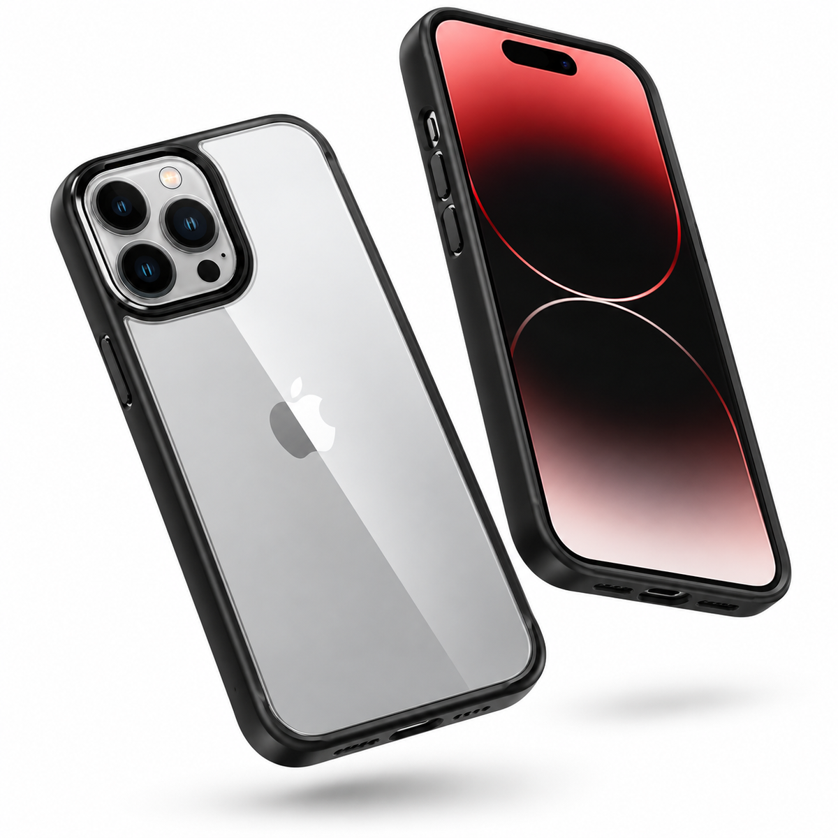 Clear Transparent Armor for Apple iPhone 14 Pro Max – Black - angled product view