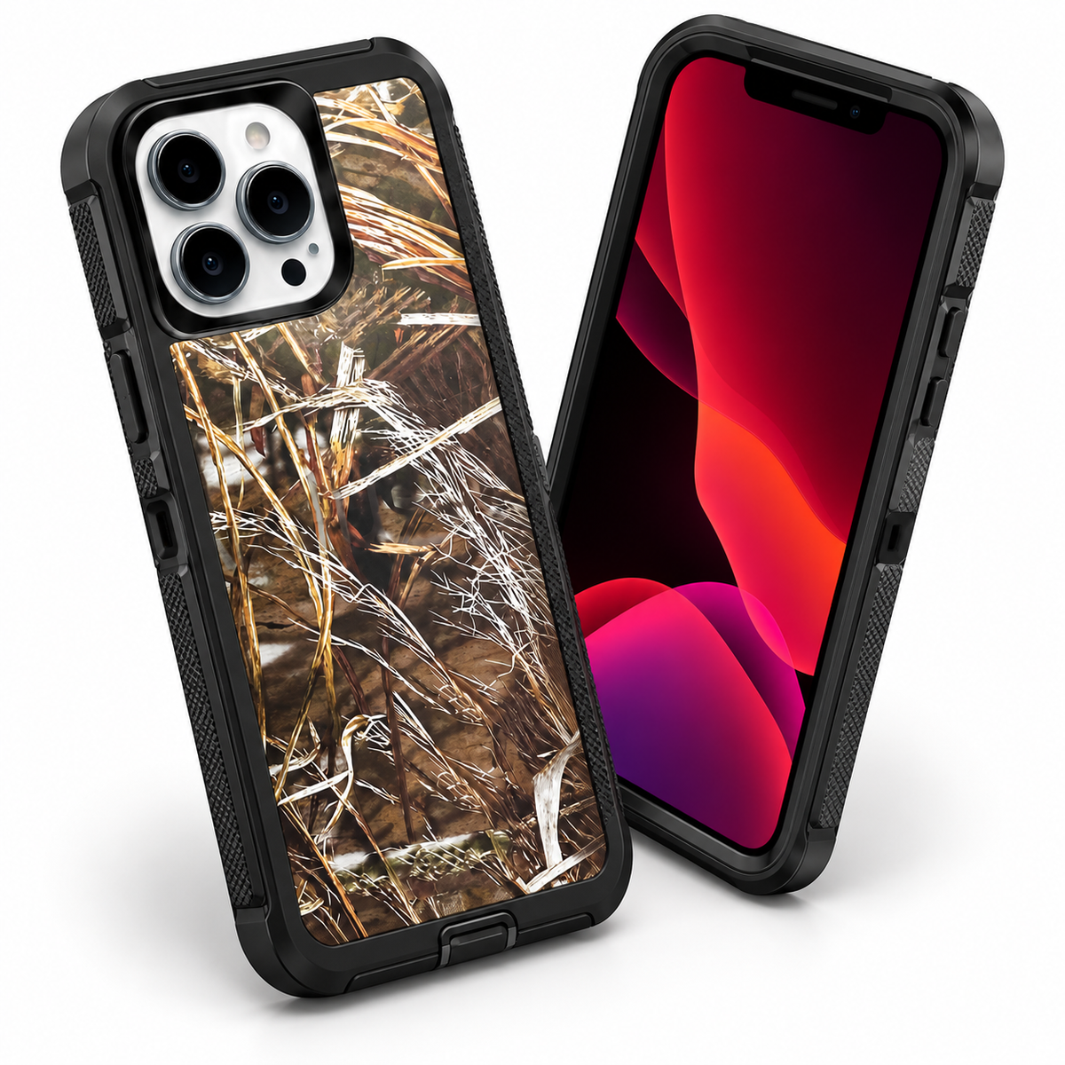 Camouflage Defender for Apple iPhone 13 Pro Max - Black - side profile product view