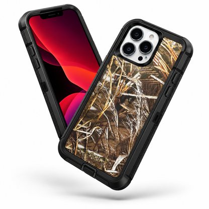 Camouflage Defender for Apple iPhone 14 Pro Max - Black - close-up design view