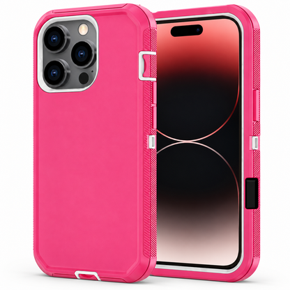 Triple Protection Case for Apple iPhone 16 Pro Max - Hot Pink
