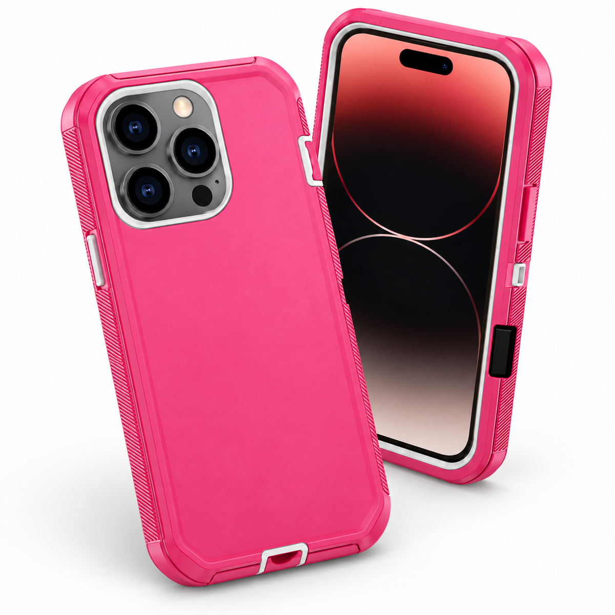 Triple Protection Case for Apple iPhone 16 Pro Max - Hot Pink