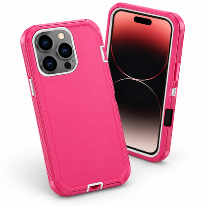 Triple Protection Case for Apple iPhone 16 Pro Max - Hot Pink