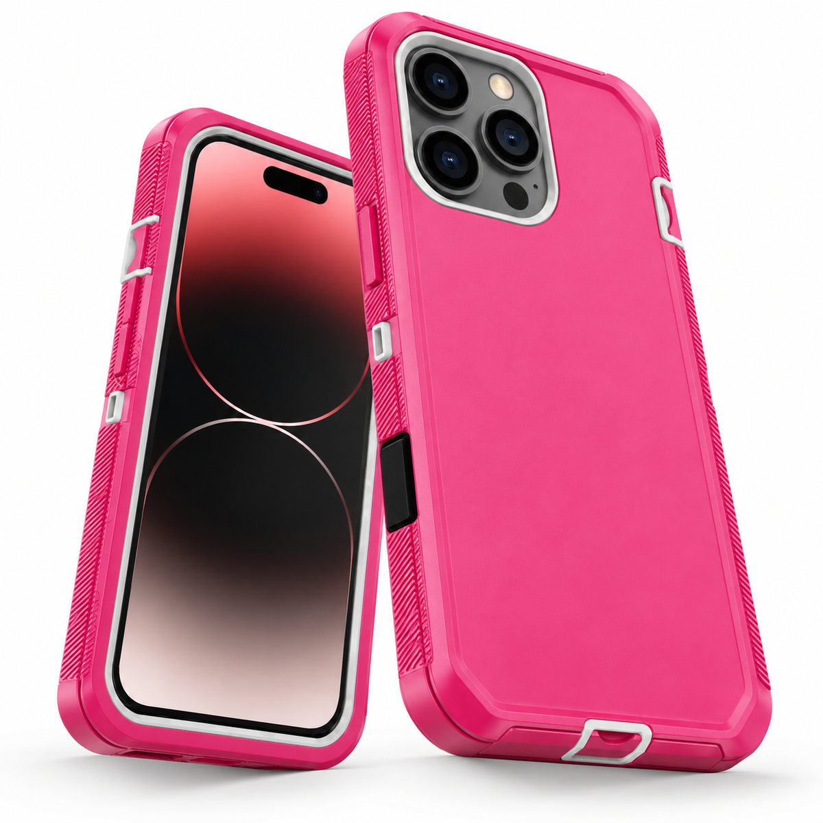 Triple Protection Case for Apple iPhone 16 Pro Max - Hot Pink