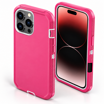 Triple Protection Case for Apple iPhone 16 Pro Max - Hot Pink