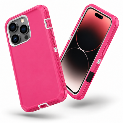 Triple Protection Case for Apple iPhone 16 Pro Max - Hot Pink