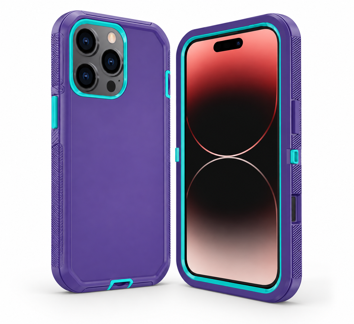 Triple Protection Case for Apple iPhone 13 Pro Max - Purple - side profile product view