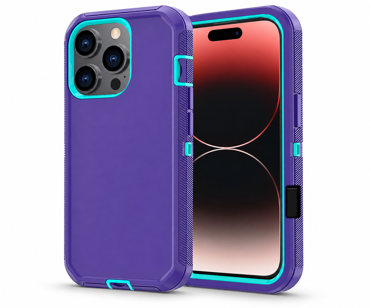 Triple Protection Case for Apple iPhone 16 Pro Max - Purple