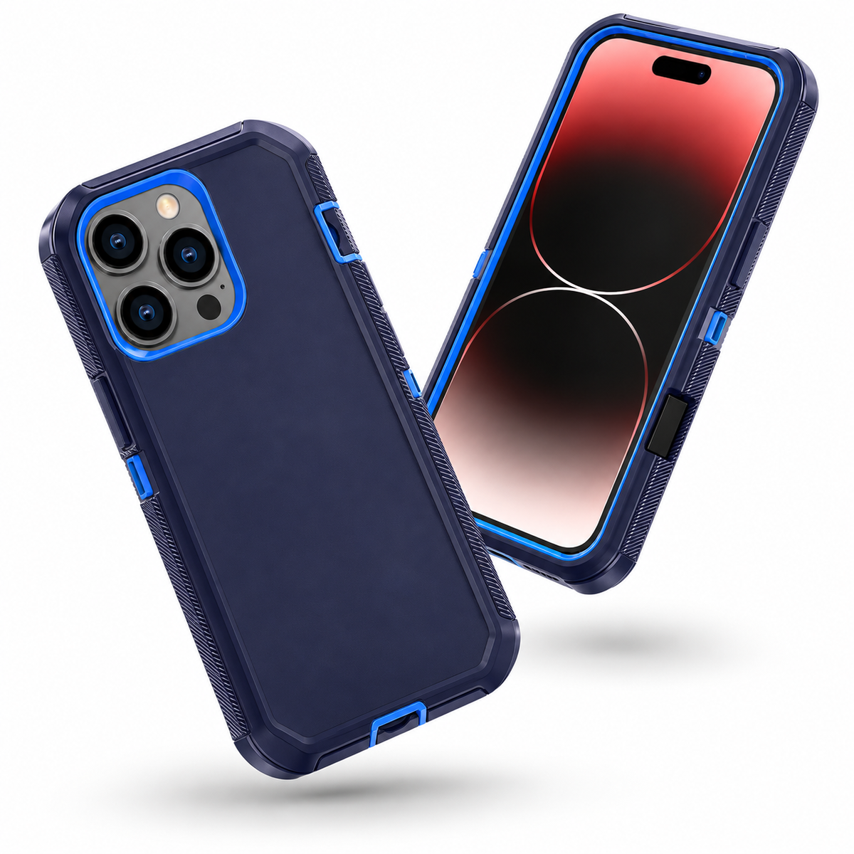 Triple Protection Case for Apple iPhone 14 Pro Max - Navy - close-up design view
