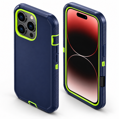 Triple Protection Case for Apple iPhone 13 Pro Max - Lime - angled product view