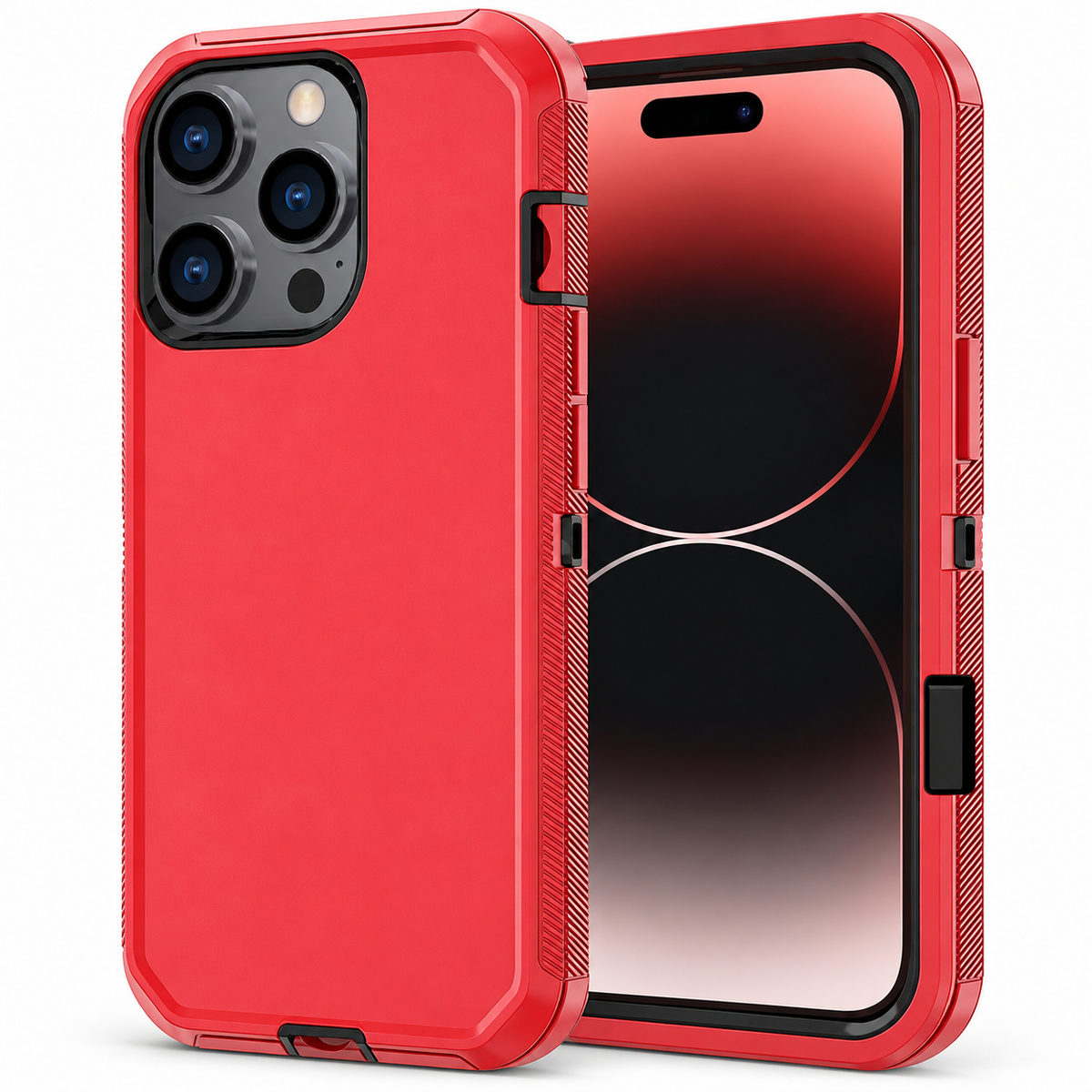 Triple Protection Case for Apple iPhone 16 Pro Max - Red