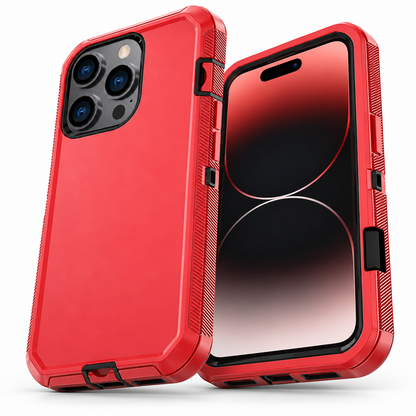 Triple Protection Case for Apple iPhone 16 Pro Max - Red