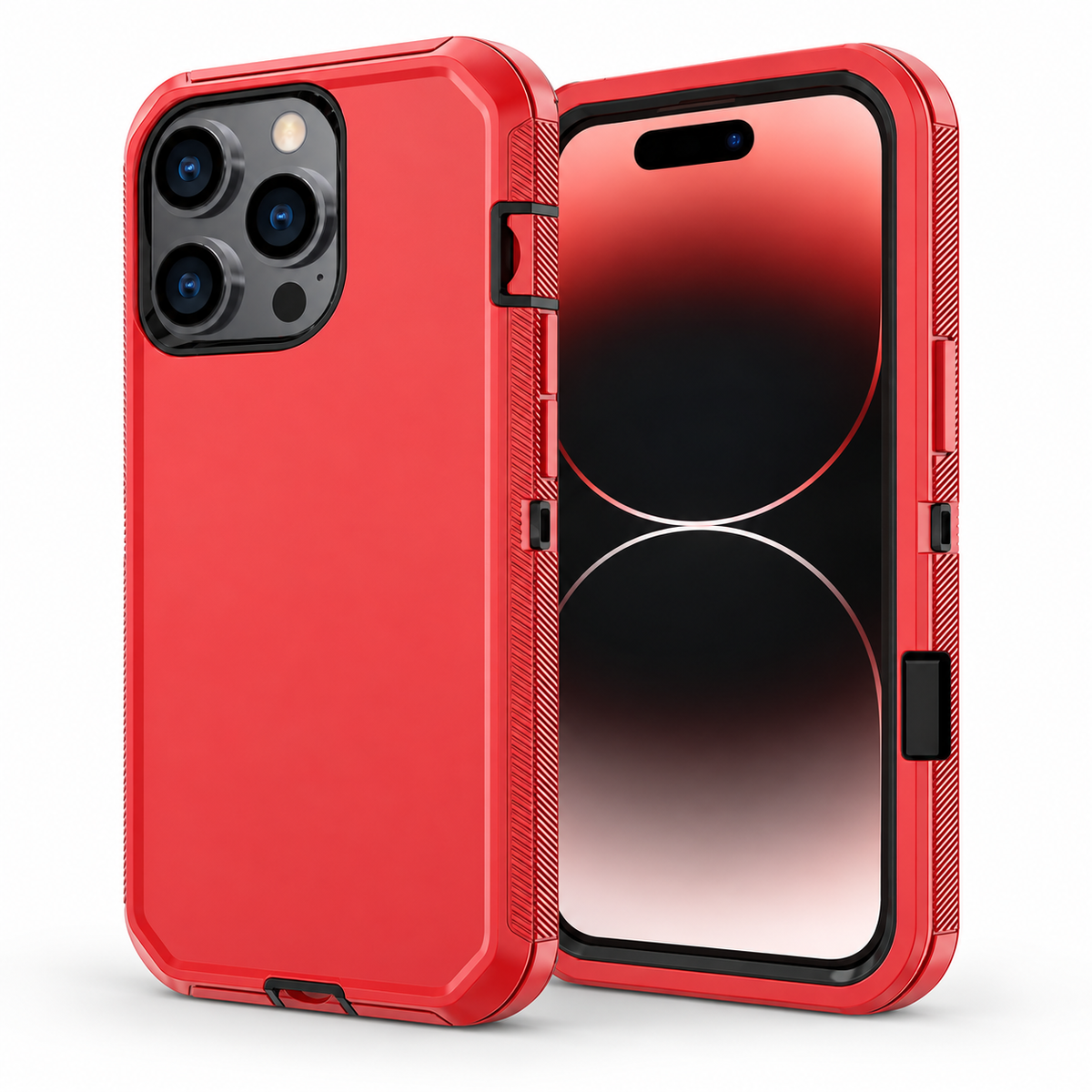 Triple Protection Case for Apple iPhone 16 Pro Max - Red
