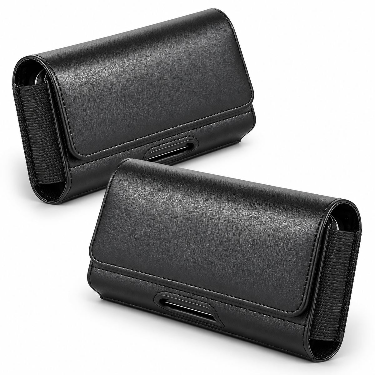 Horizontal Belt Loop Holster Case for Apple iPhone 14 Pro - Black - side profile product view